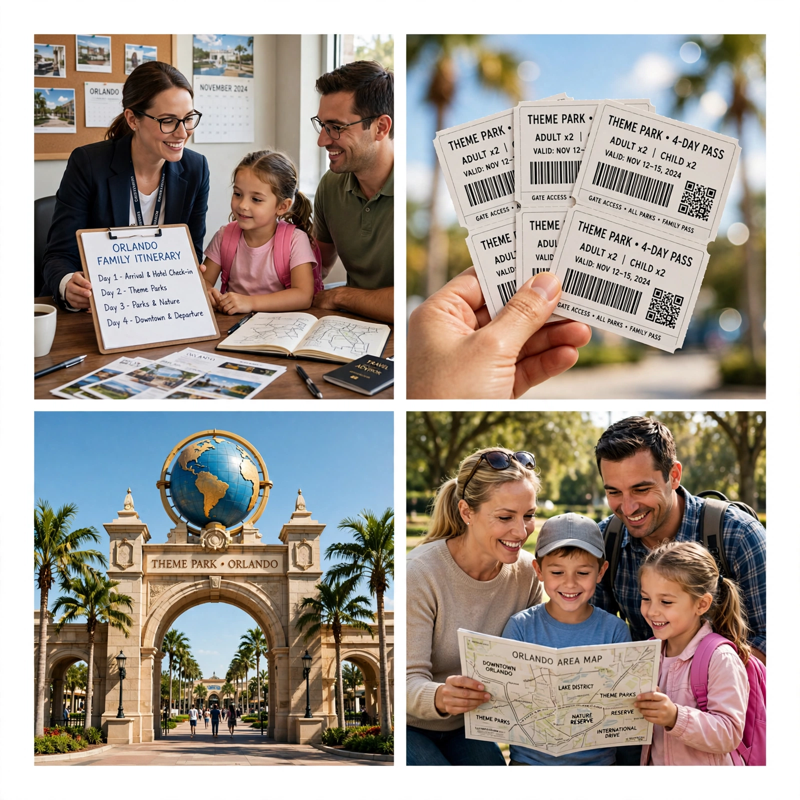 Planificación completa de itinerario familiar a Orlando