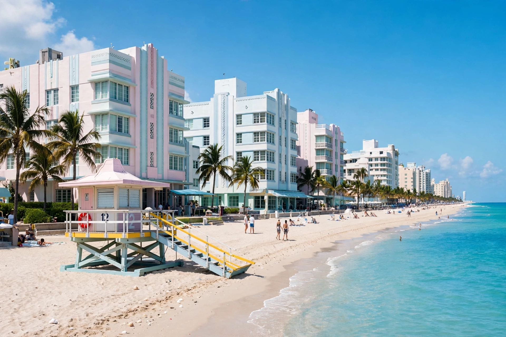 Playa paradisíaca con aguas turquesas en Miami